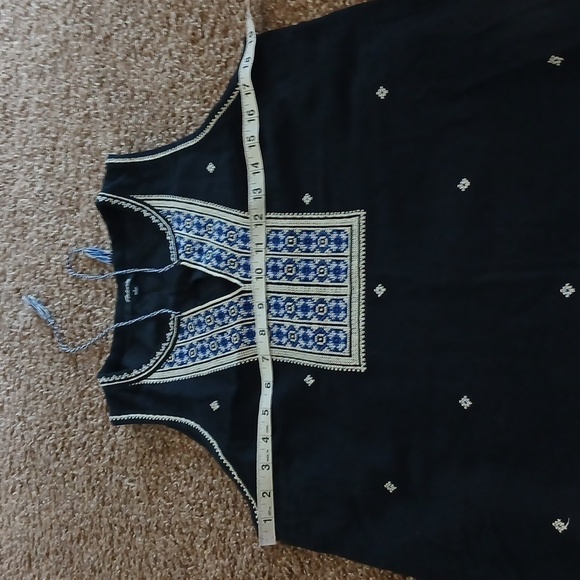 Madewell black boho midi dress side 6 - Picture 9 of 12